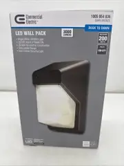 NEW Commercial Electric 200W Integrated LED Bronze Outdoor Wall Pack 1005954836