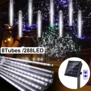 Solar 8 Tubes 288 LED Christmas Meteor Lights Snowfall Lights for Outdoor Decor