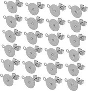 [Tofficu] Elegant Diy Earring Hardware Set 100pcs Flat Backs Posts Stainless Steel Earring Findings for Women
