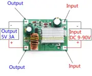 DC-DC Buck Step Down 9V-90V 84V 72V 60V 48V 36V to 3A 12V Power Supply Module