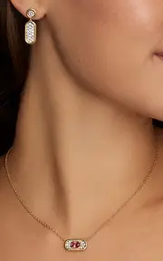 [Jamie Wolf] 18K Yellow Gold Diamond And Tourmaline Necklace