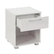 Nova 1-Drawer Bedside NightStand End Lamp Side Table - White