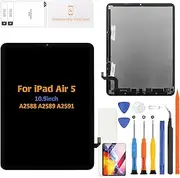OEM Origianl for iPad Air 5 2022 10.9" Replacement LCD Display Touch Digitizer Assembly A2588 A2589 A2591 Full Repair Kit with LCD and Tools(Black)