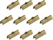 160Pcs Ribbon Crimp Clamp Ends, 20Mm Bookmark Pinch Cord End Clasps for DIY Craf
