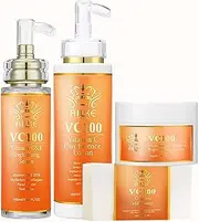 AILKE VC100 Whitening Skin Care Set, Reduce Wrinkles, Fine Lines, Clean & Smooth Skin, Anti-Aging, With Hydrolyzed Collagen, Vitamin E, Moisturizer For All Skin Types