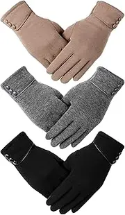 [OTIOTI] 6 Pairs Womens Gloves Winter Touch Screen Texting Gloves for Women Fleece Lined Thick Warm Gloves