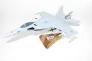 VFA-22 Fighting Redcocks F/A-18E Model, Navy, 1/40th (18") Scale, Mahogany