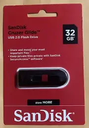 Factory Sealed SanDisk Cruzer Glide 32GB 2.0 USB Flash Drive New
