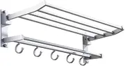 ETHZZLE Sturdy Double Layer Towel Rack Made of Hand Towel Rail for Bathroom Shower Sponge Holder 50cm