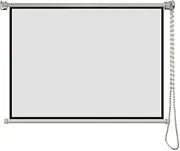 GPVPFLBLMH 60" 72" Manual Pull Down Projector Screen Roll Up Projection Screen Ceiling Wall Mount Movie Screen for School Office Home Theater(16:9,72inch)