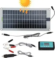 Solar Auto Trickle Charger - Lightweight Trickle Maintainer, Portable Charging Tool | Long Lasting Solar Panel Vehicle Assault, Alligator Plug for Outdoor Use