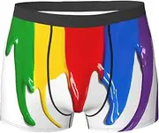[Ghjkfbf] Paint Splatter Backdrop Print Mens Boxer Briefs Comfortable Underwear Novelty Hilarious Gifts For Men Breathable Stretch Black, Black