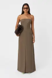 Emmett Tailored Maxi Dress in Coffee Brown - CAMILLA AND MARC® C&M