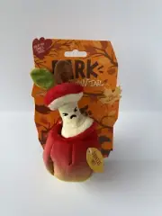 NWT Bark Autumn Tail Red Malicious Apple Core Plush Squeak Crinkle Toy Barkbox