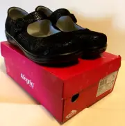 NIB Alegria Kourtney Mary Jane Shoes 42 US 11-11.5 Rosetta Black Leather Floral