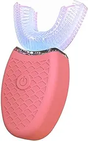 Adult Sonic Electric Toothbrush Set, U-Shaped Toothbrush, Built-in Smart Timer, Teeth Whitening,Hands Free Toothbrush,Pink