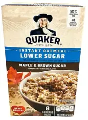 Quaker Lower Sugar Maple & Brown Sugar Instant Oatmeal 9.5 oz Hot Cereal