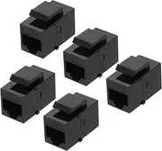 uxcell 5 Pack Cat 6 Ethernet Coupler, RJ45 Cat6 Coupler Jacks Female to Female Ethernet Adapter, Black, 14x16x27mm