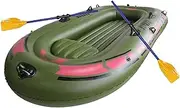 Inflatable Kayak 2-Person Green Inflatable Boat PVC Water Raft Rubber Inflatable Raft Oars Air Pump Rope Set Water Sports