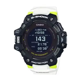 【CASIO 卡西歐】G-SHOCK太陽能藍牙手錶GBD-H1000-1A7(黑x白x螢光黃)