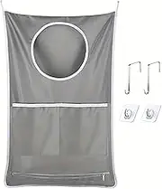Door Hanging Laundry Hamper Bag,Over Door Laundry Bag with Hooks,Large Clothes Storager for Space Saving Large Laundry Organizer Bag for Bathroom(20 × 30 inch)