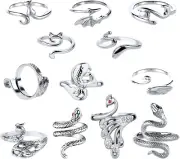 12Pcs Crochet Rings, Finger Yarn Guide Crochet Tension Companion Rings Adjustabl