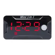 Waterproof Digital Time Clock & Thermometer & Voltage Voltmeter Motorcycle Red