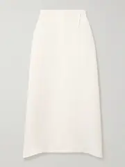 [KHAITE] KHAITE - Mila Wrap-effect Silk-gazar Maxi Skirt - White - US10 US 10 White