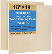 Falling in Art Unfinished Birch Wood Panels Kit for Painting, Wooden Canvas 2 Pa