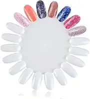 Healeved 10pcs Acrylic Nail Art Display Boards Sunflower Shape Nail Polish Display Wheel Salon Home Use