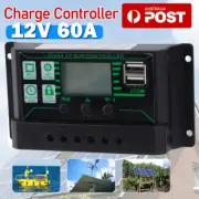 MPPT 60A 12/24V LCD Solar Panel Regulator Charge Controller Auto Dual USB NSW AU