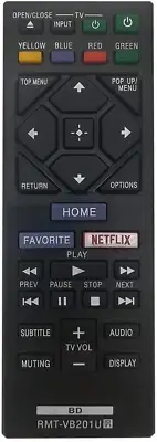 New Replacement Sony Blu-Ray Remote Control RMT-VB201U for Sony BD Disc DVD 4K 3