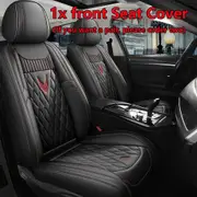 Leather Car Seat Cover for Jeep Cherokee WK2 WJ 2004 2014 Patriot Wrangler Compass 2007 2019 Renegade Grand Interior Accessories Black Front
