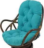 Outdoor Patio Rocking Chairs Cushion, Waterproof and Comfortable Papasan Rocking Chair Hammocks Pad + High Back, 120 * 60cm,Cushion for Rattan Swing Wicker Rattan Egg Chair(Color:d)