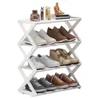 Multifunctional Steel Shoe Rack Dormitory Dustproof Storage Shelf White D9G8