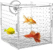 Isolation Box for Fish Tank | Fish Breeding Box with Suction Cups | Acrylic Clear Divider Hatchery Incubator for Shrimp Betta Guppy Egg Fry Acclimation Nursery
