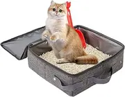 Cat Travel Litter Box,Portable Cat Travel Litter Box with Zipped Lid | Foldable No Leakage Water Resistant Cats with A Scoop for Hotels