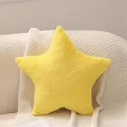 Cuddly Cushion Children's Star Cushion Soft Fluffy Moon Clouds Star Shape Decorative Cushion Sofa Cushion Plush Cushion Decorative Cushion for Children's Room Bedroom Decoration (Yellow Star 38 cm)