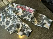 NWT - Mens TRUE RELIGION Black White TIE DYE Lounge Pants (MED)