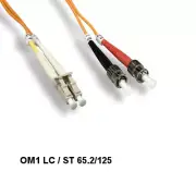 LOT 10pcs 1m OM1 LC to ST Multi-Mode Fiber Optic Cable 62.5/125 Duplex ATM