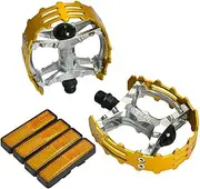 Wellgo Old School BMX MTB XC-II Bear Trap 9/16"" Bicycle Pedals, Gold, WE2965, 109 x 95mm