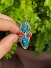 Kingman Turquoise Ring | Sterling Silver Size 10 A557