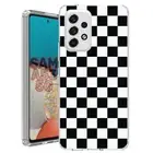 For Samsung Galaxy A23 5g A52 A53 TPU Case Cover+Glass(Checker Black)