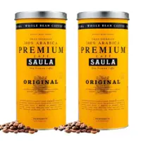 在飛比找momo購物網優惠-即期品【SAULA】頂級優選咖啡豆500g 2罐優惠組(10
