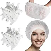 WhopperIndia Disposable White Mob Caps Hair Net Spray Tanning Caps/Mop/Mob caps (White) 100 Pcs
