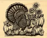 Harvest Turkey NORTHWOODS Wood Mounted Rubber Stamp NEW P10981