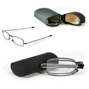 Portable Mini Glasses Folding Reading Glasses with Carrying Case Frame +1.5 +2.0