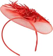 [HAPINARY] Elegant Hair Clip Red Headdress Net Yarn Bow Hair Clasp Party Headwear for Women