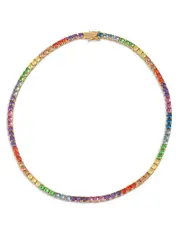 Kurt Geiger London Rainbow Crystal Tennis Necklace, 16 OS