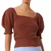 French Connection Caballo Mozart Square Neck Top In Casablanca Size XS